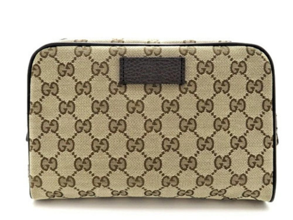 Gucci bag Waist Crossbody Bum dark brown Beige Cream canvas calfskin